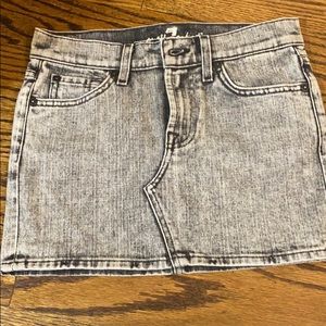 7FAM Black Acid Wash Denim Mini Skirt 24
